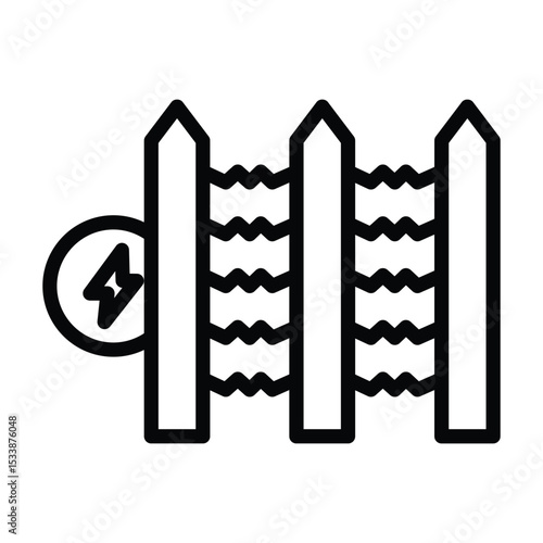 Electric Fence line icon , vector, pixel perfect, illustrator file  
