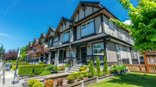 Wallpaper Mural Real estate photo of a residential building from street level. stock photo --ar 16:9 --raw --v 6 Job ID: ced7424d-6b96-4a84-947a-21c48e967acb Torontodigital.ca