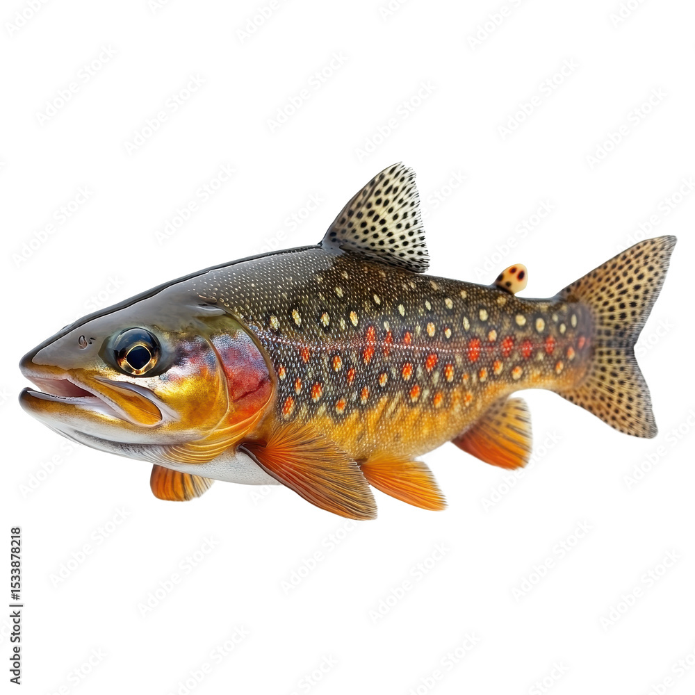 Fototapeta premium Brook Trout isolated on transparent background.