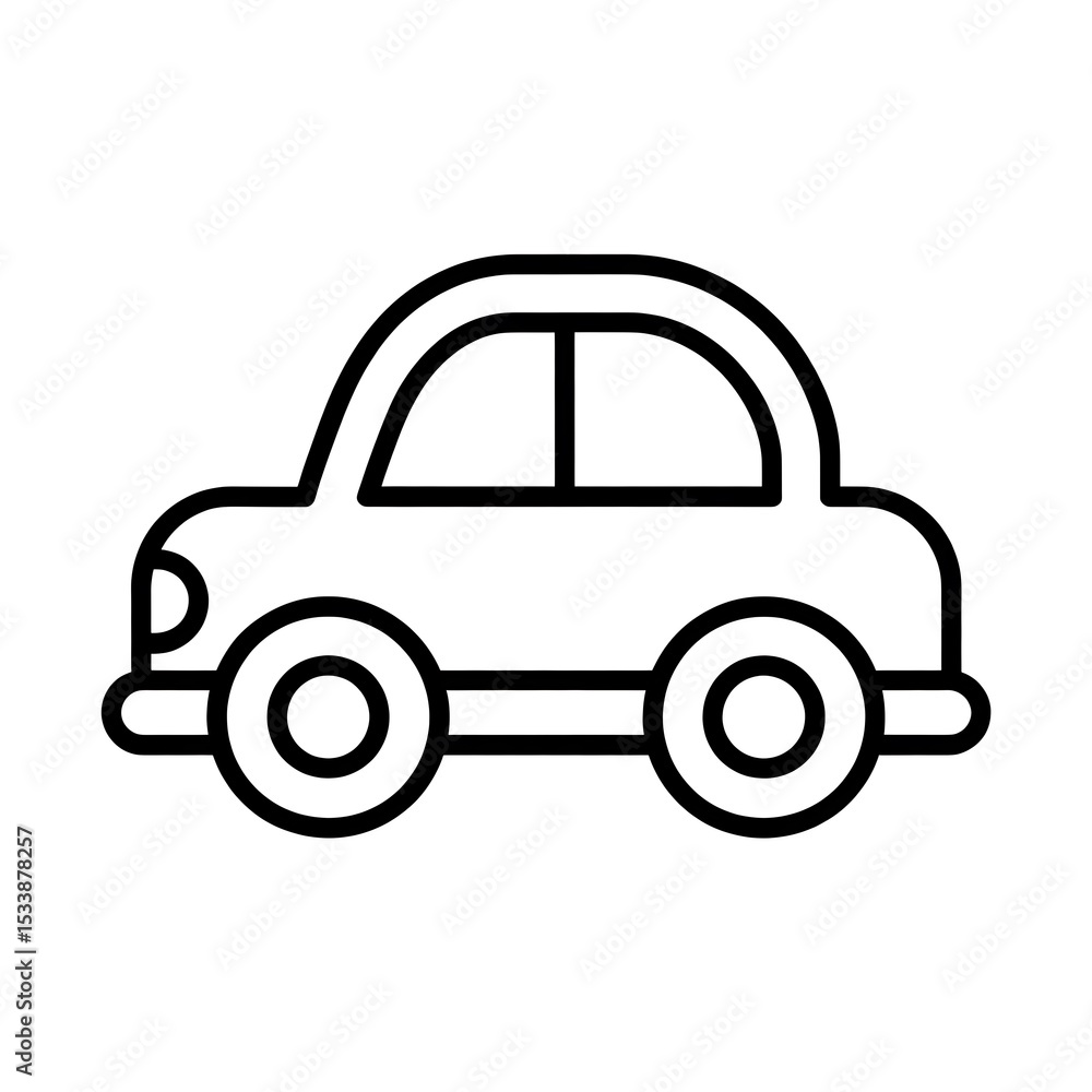Obraz premium Simple Car Outline: Vector Illustration
