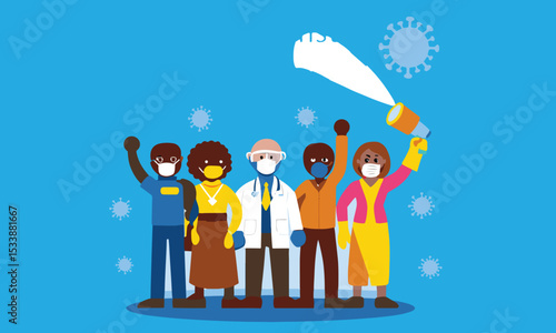 Prevent virus spread abstract concept vector