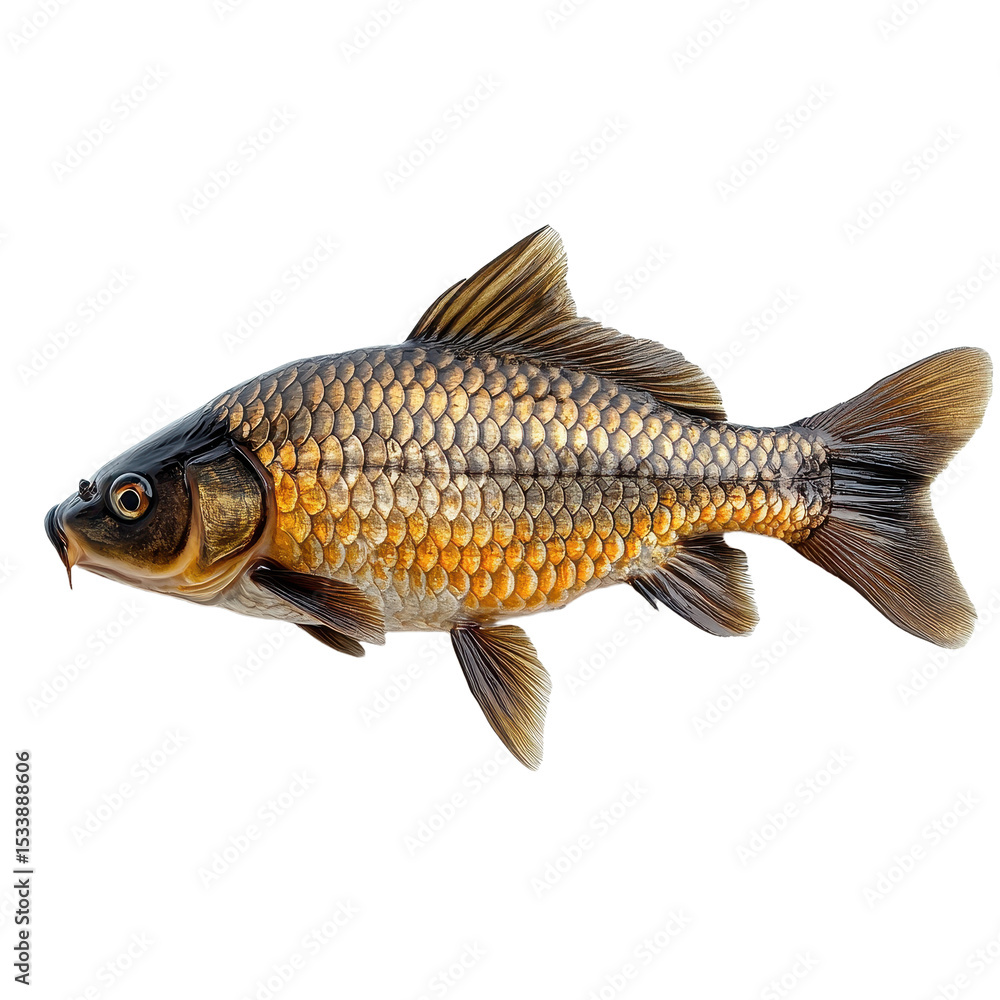 Fototapeta premium Grass Carp isolated on transparent background.