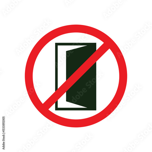 No Entry Door Sign - Prohibition and Restricted Access Symbol