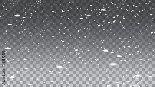 Abstract winter background from snowflakes blown by the wind on a white checkered background. Snowy backdrop. Vector illustration