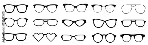 Set of Sunglasses glasses collection isolated. Vector