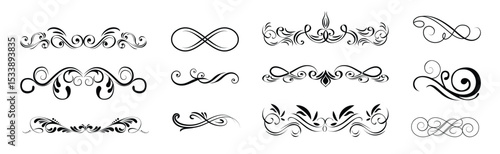 vintage calligraphic borders dividers ornate element