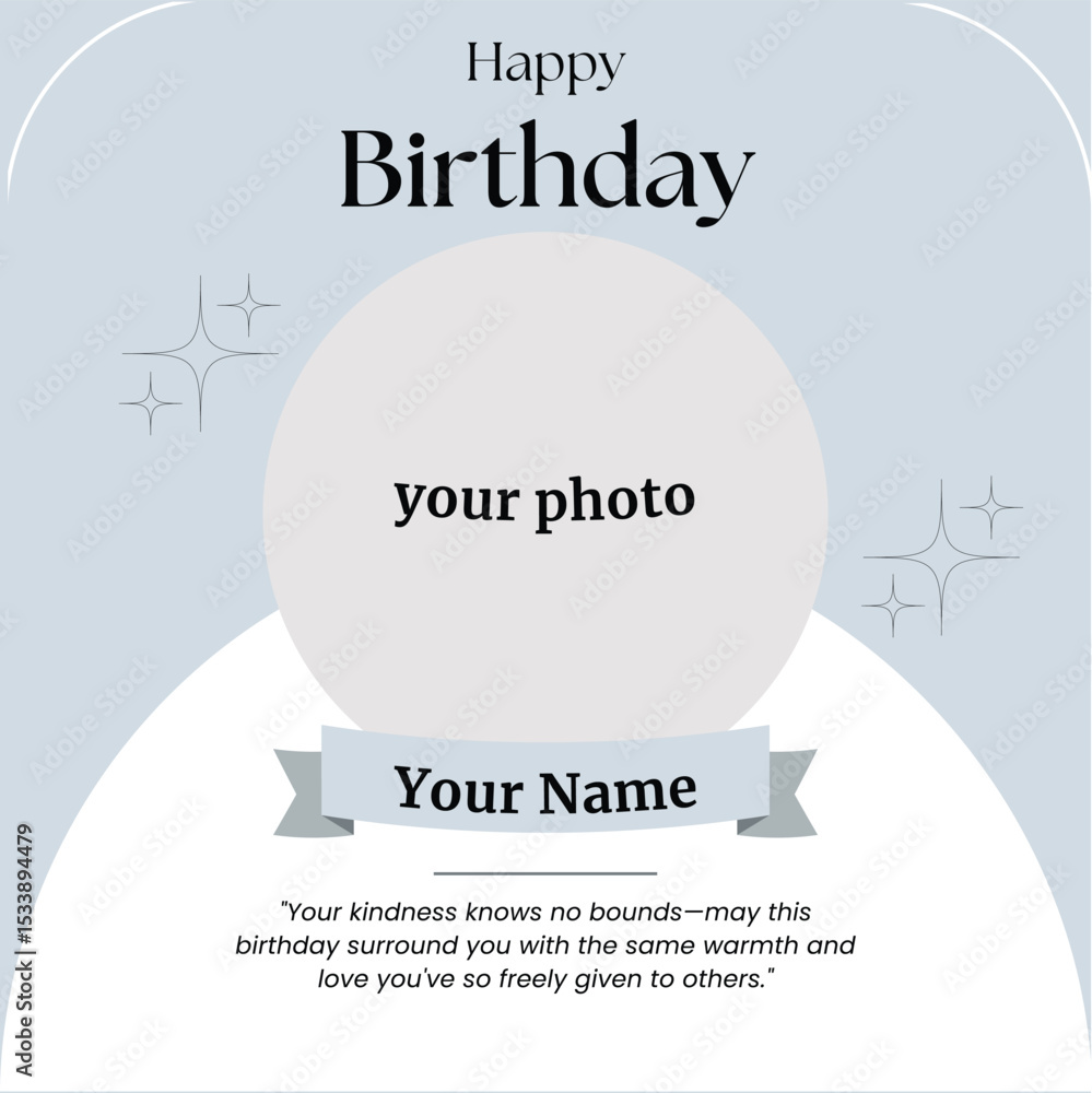 Fototapeta premium Happy birthday text effect wish