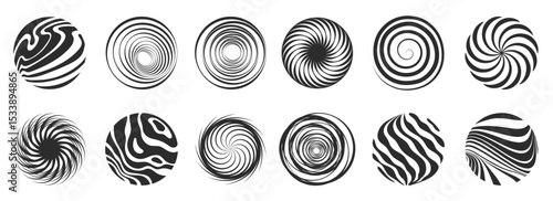 Spiral abstract movement and hypnotic vortex, whirl and vortex dynamic icon design