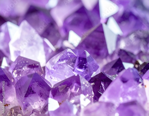 Ametistas naturais em close, detalhes de cristais roxos