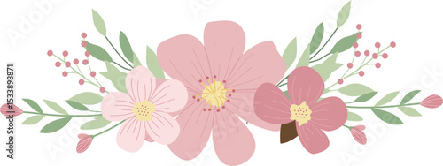 Pink Flower Blossom Border Frame