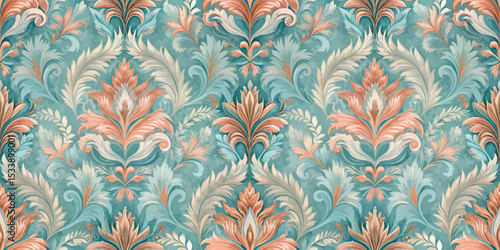 Elegant vintage floral pattern in soft pastel tones.
