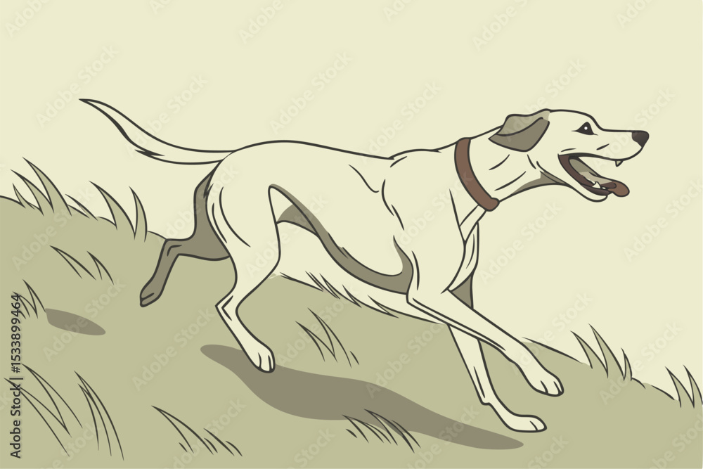 Obraz premium Canine Motion: Running Dog Shadows