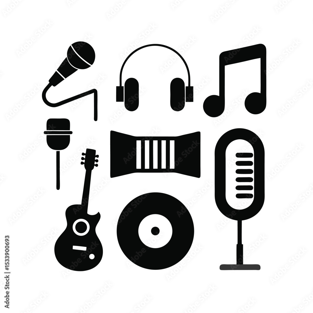 Obraz premium music icon set