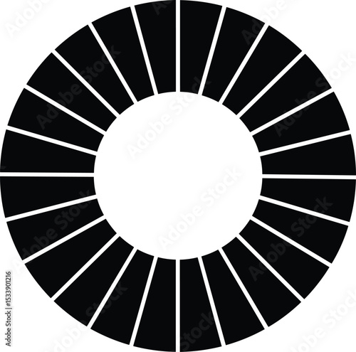 Modern abstract radial chart vector, geometric design, circular layout, minimal style, data visualization graphic, creative pattern, infographic element, bold lines