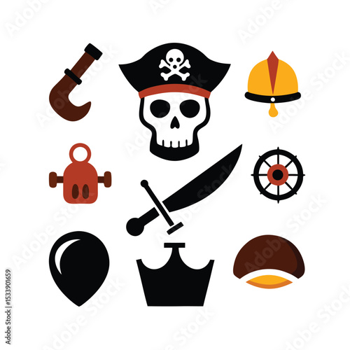 pirates vector element set of 1 skulk