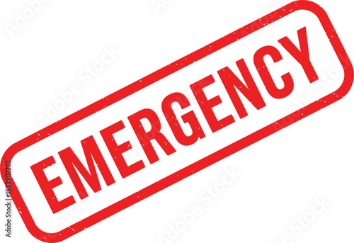Emergency Alert Sign - Red Warning Label for Urgent Situations