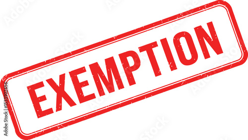 Exemption Stamp Image - Red Rubber Stamp with Exemption Text for Legal, Tax, and Business Use