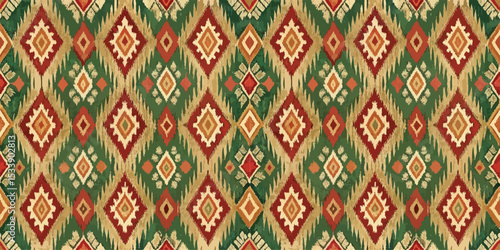 Colorful diamond pattern in earthy tones, perfect for textile designs.