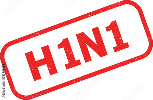 H1N1 Virus Stamp - Influenza A Virus - Swine Flu Alert - Pandemic Preparedness