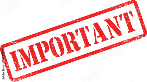 Red Important Stamp for Emphasizing Urgent Messages in Documents and Communication