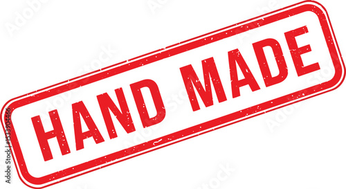 Red Handmade Stamp for Crafting, DIY Projects, and Branding