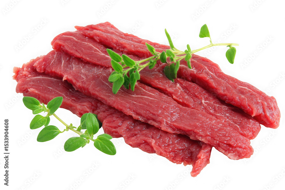 Obraz premium Beef Strips, Fresh Thyme