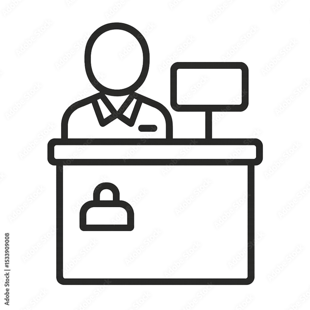 Reception Desk Icon with transparent background Reception Desk Icon with transparent background