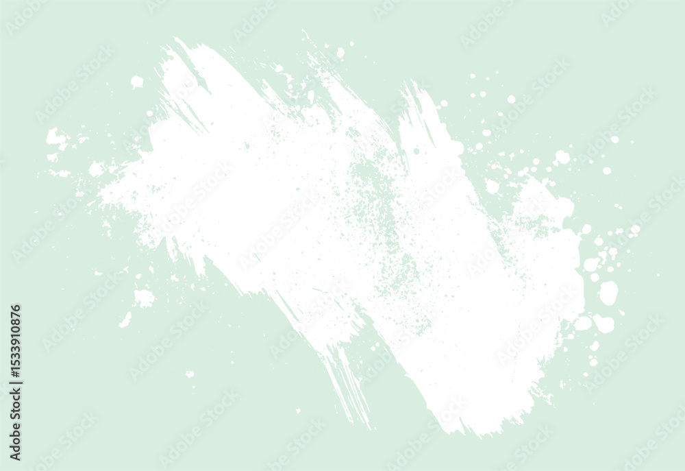 Naklejka premium Artistic white brushstrokes on a soft green backdrop creating a textured design element for creative projects and graphic design