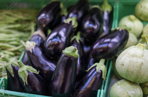 eggplants in the market