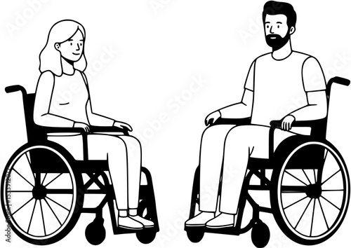 disabled couple in wheelchair
