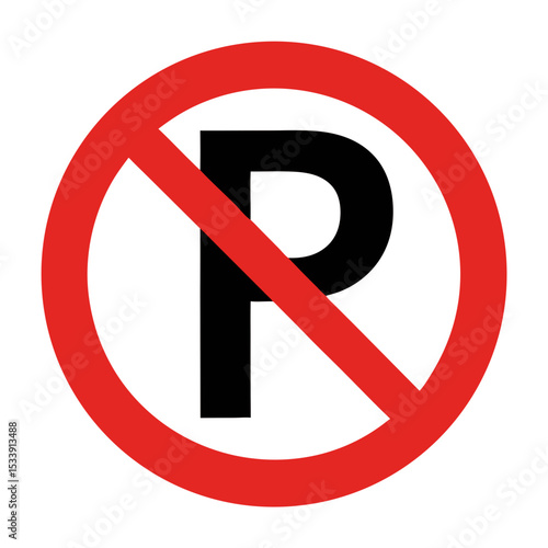 Free Download No Parking Sign with Bold Typography for Traffic Rules Awareness, Urban Planning Resources, and Safety Instruction Materials   - GFXLoad