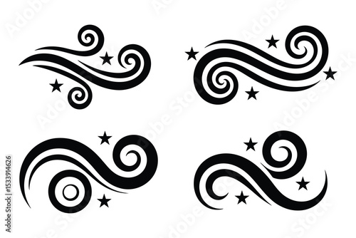 Vintage Filigree Swirls, calligraphy font style Decorative Elements, Text Ornaments curly thin line swings swashes, Flourishes Swirls, text divider, flourish Swirl ornament stroke, scroll design