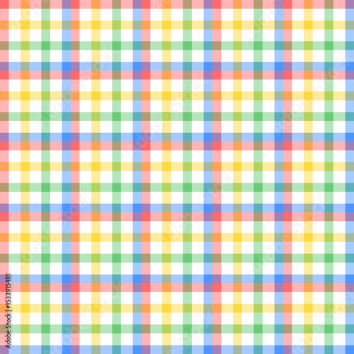 Colorful plaid seamless pattern.Multicolor loincloth repeat pattern in blue green yellow red white.Vector graphic  texture background for fabric and prints.