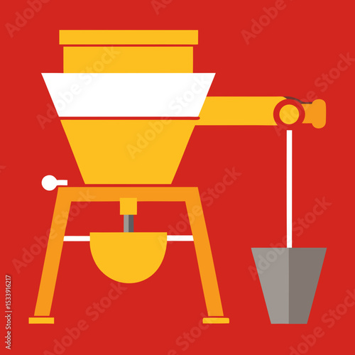 Feed Mixer Vector | Generative AI & Linocut Silhouette Design for Agriculture & Farming