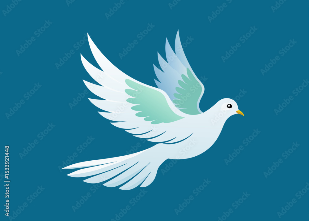 Illustration of free flying dove right side view Creative vector cartoon illustration
Illustration of free flying dove right side view Creative vector cartoon illustration