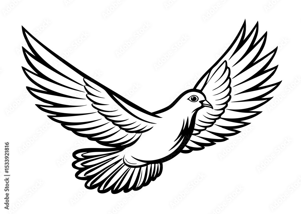 Obraz premium Silhouette freedom dove Minimalist concept vector illustration