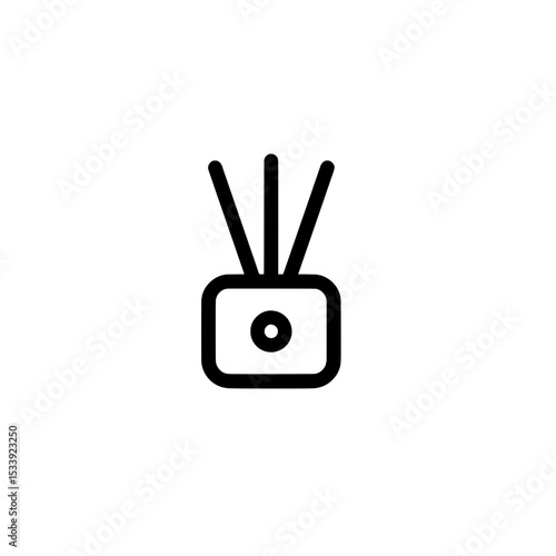 Aroma diffuser icon with bold scent sticks in a square base bottle, suitable for wellness and interior graphics.