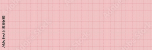 Blueprint graph paper texture. Pink sheet background with red dash grid. Vector checkered pattern illustration.