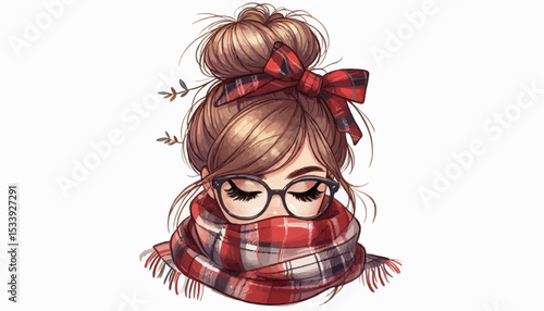 girl with curlers