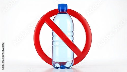 No plastic bottle sign on white background