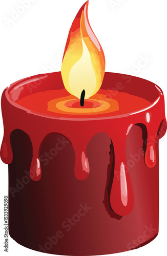 Red Dripping Wax Candle - Warmth & Ambiance Art

