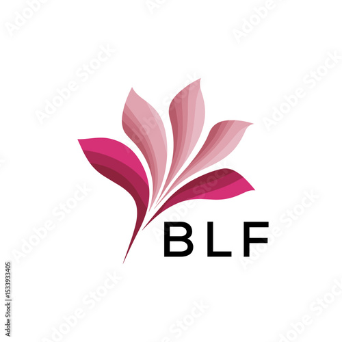 BLF Elegant Abstract Floral Logo Design BLF  Later Logo, with Pink Petals and BLF Text
