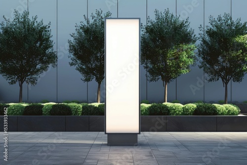Pixel Perfect Picture of Modern Empty Totem,Kiosk,Digital Signage,3D Rendering