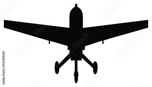 Drone aircraft silhouette unmanned aerial vehicle uav military aviation technology design element