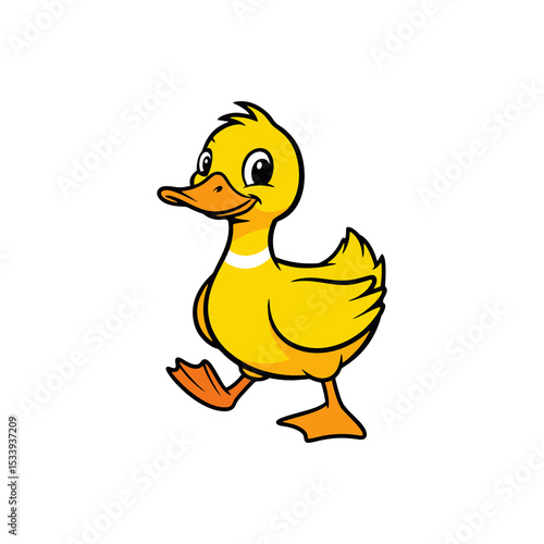 yellow vector duck isolated on white