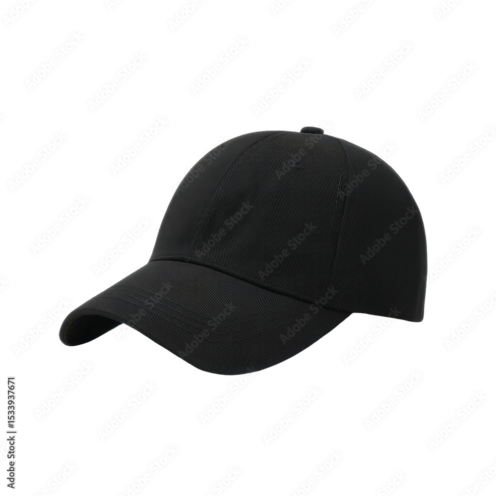 Fototapeta premium Stylish Black Baseball Cap for Casual Wear and Outdoor Activities, Perfect for Sports and Everyday Fashion Transparent background or png