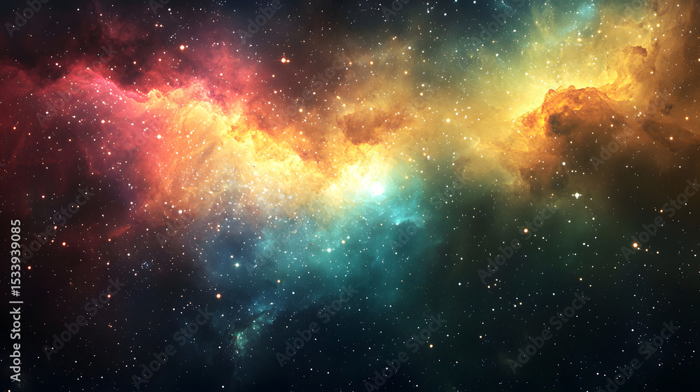 Naklejka premium Colorful nebular galaxy stars and clouds as universe wallpaper