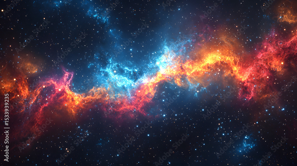 Fototapeta premium Colorful nebular galaxy stars and clouds as universe wallpaper