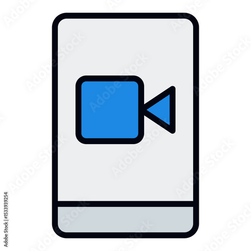 Video call icon. Online meeting. Remote conversation and digital communication