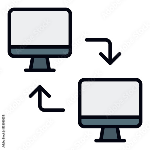 Remote access icon. Online desktop connection. Work from anywhere concept